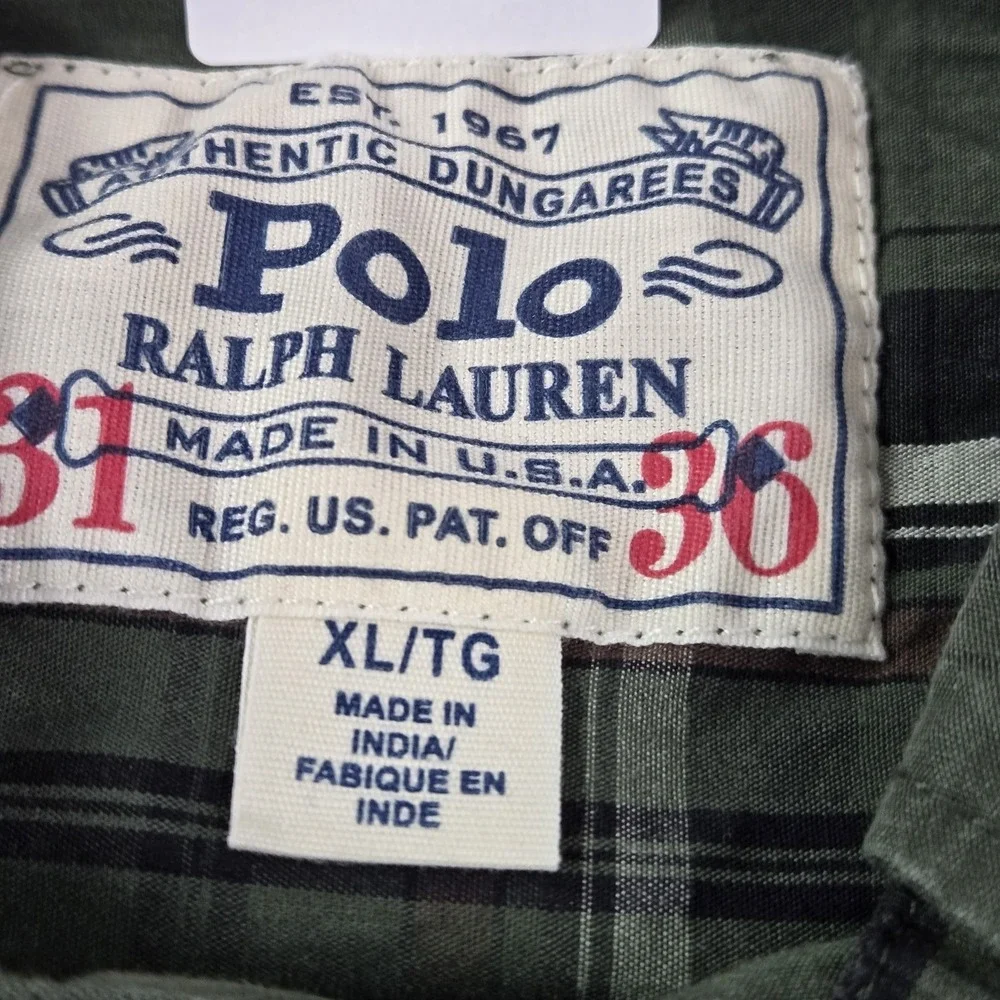 Polo Ralph Lauren Men Button Up Shirt XL Green Embroidered Classic Oxford